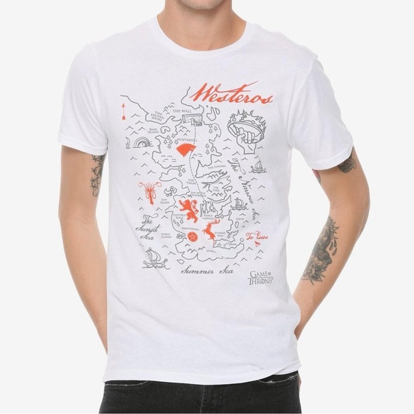 [L]Game Of Thrones Westeros Map T-Shirt - Picture 2 of 7